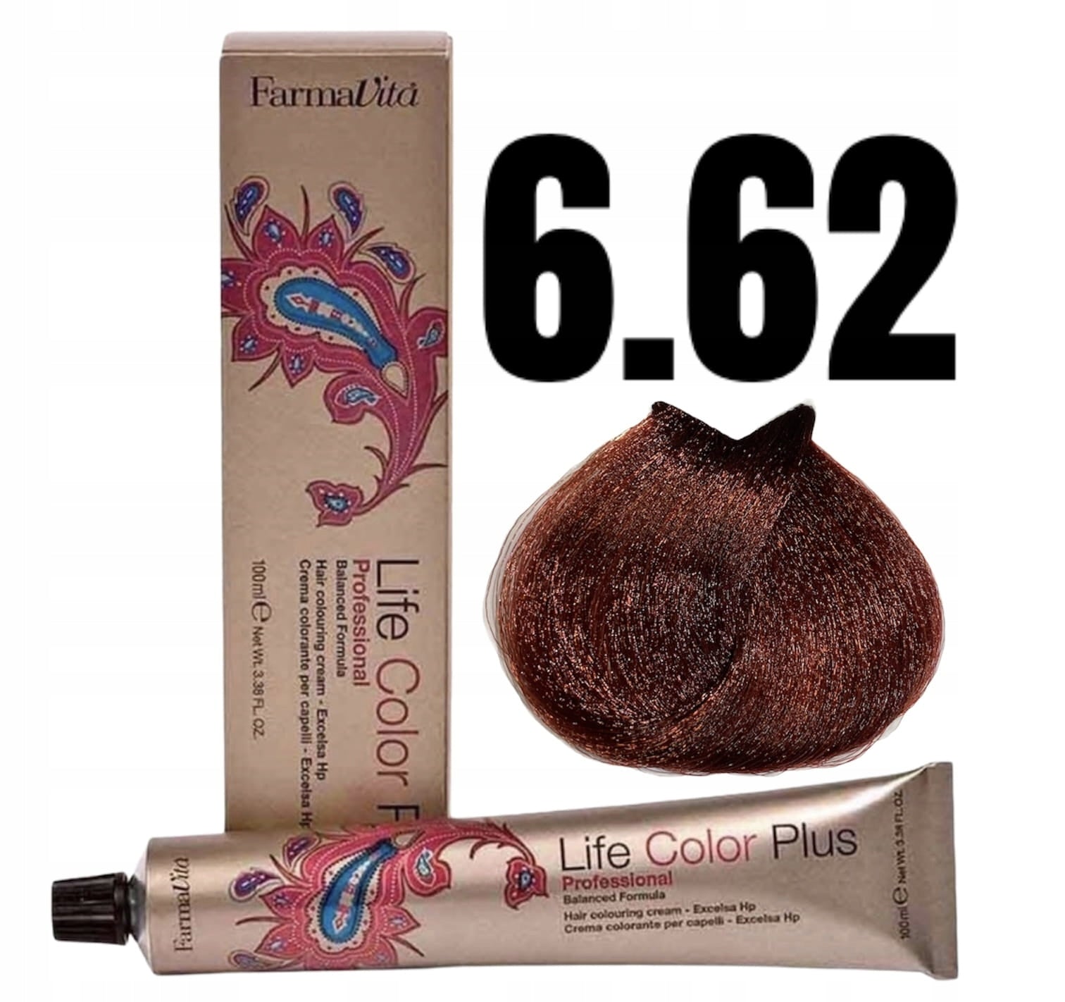 Ilgalaikiai plaukų dažai Farmavita Life Color Plus Nº 6 62 Dark Red Violet Blonde, 100 ml