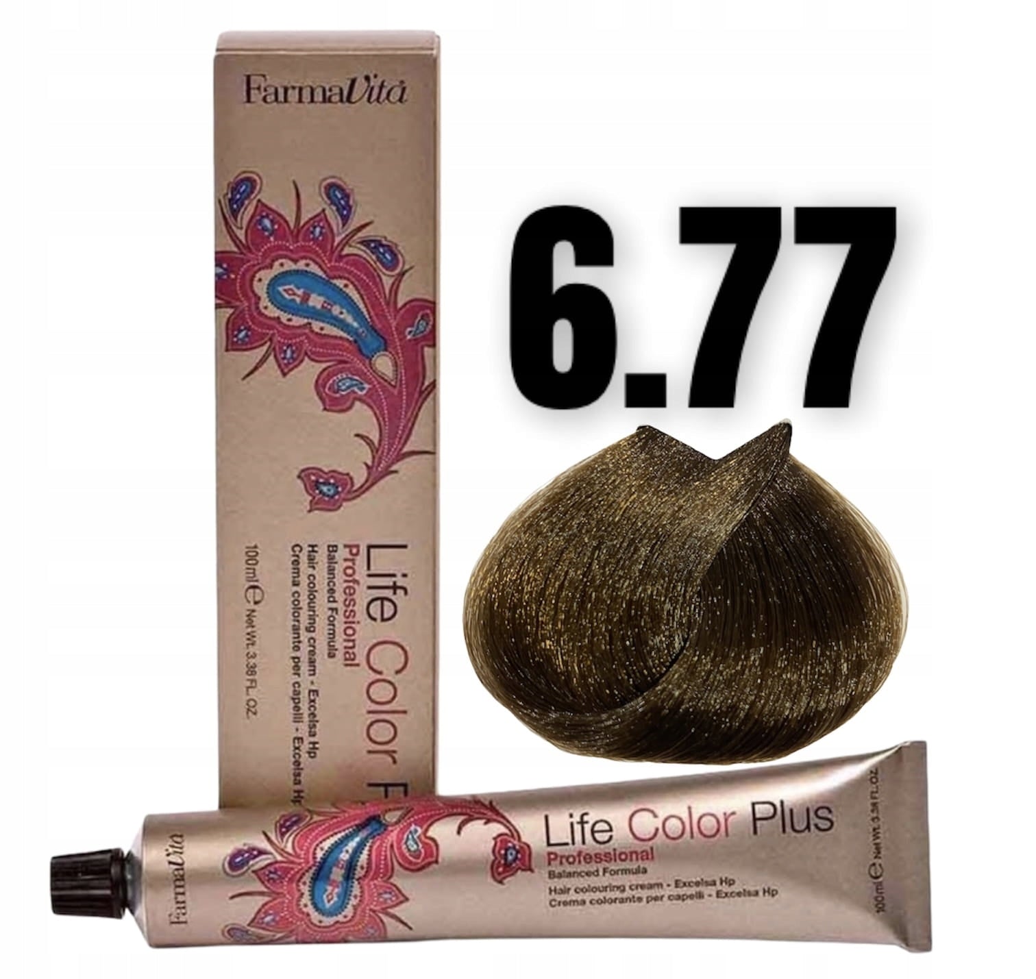 Ilgalaikiai plaukų dažai Farmavita Life Color Plus Nº 6 77 Dark Blonde Intense Brown, 100 ml