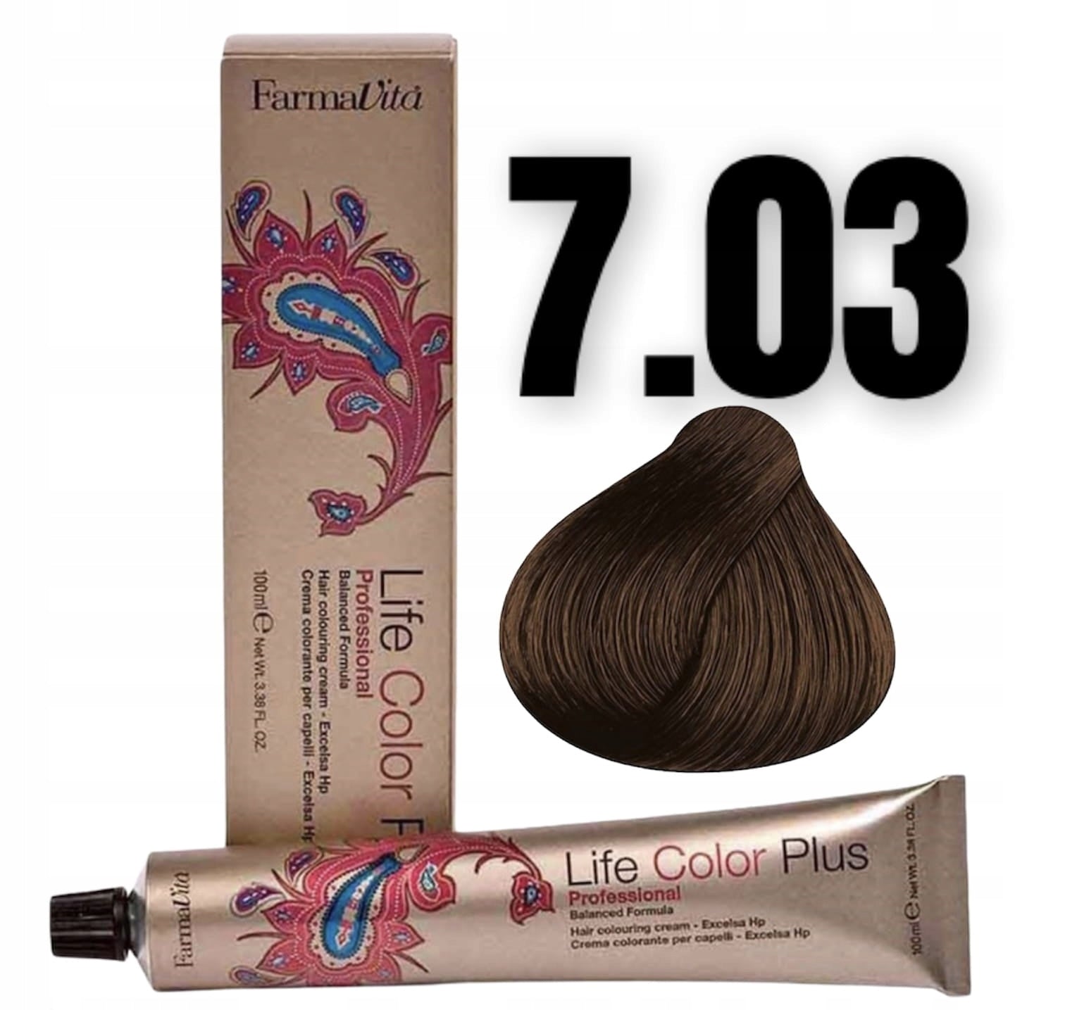 Ilgalaikiai plaukų dažai Farmavita Life Color Plus Nº 7 3 Warm Blonde, 100 ml