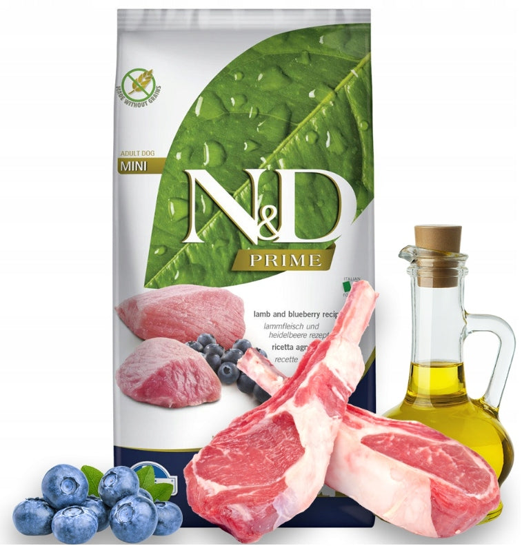 FARMINA N&D DOG PRIME Adult Mini Lamb & Blueberry 7kg - for small breed dogs