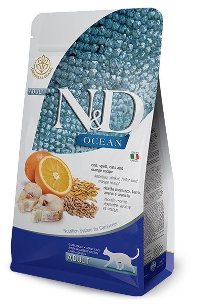 FARMINA N&D Ocean adult cat food cod oats 5 kg Brand Farmina