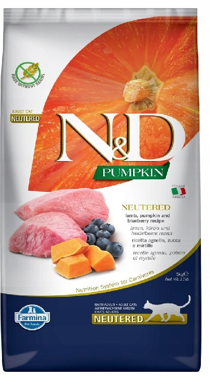 FARMINA N&D Pumpkin Cat Neutered Adult Lamb 5 kg