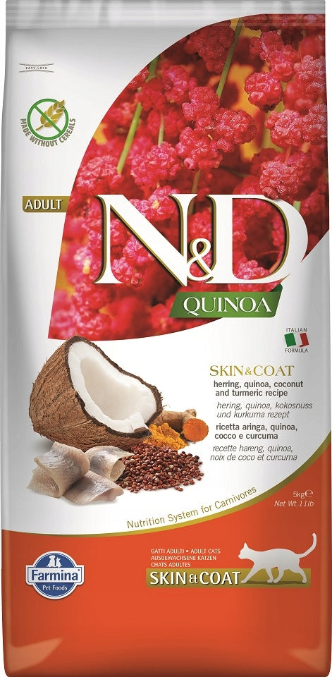 FARMINA N&D Quinoa Cat Skin&Coat Herring food for adult cats 5kg