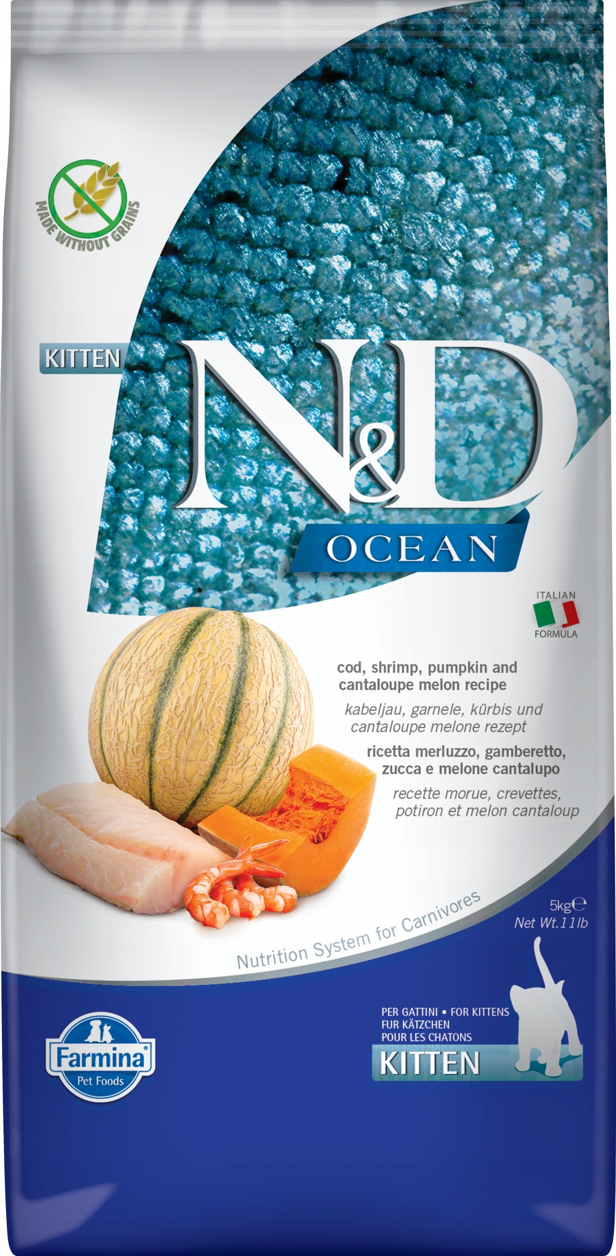 FARMINA N&D shrimp cod for kittens 5kg