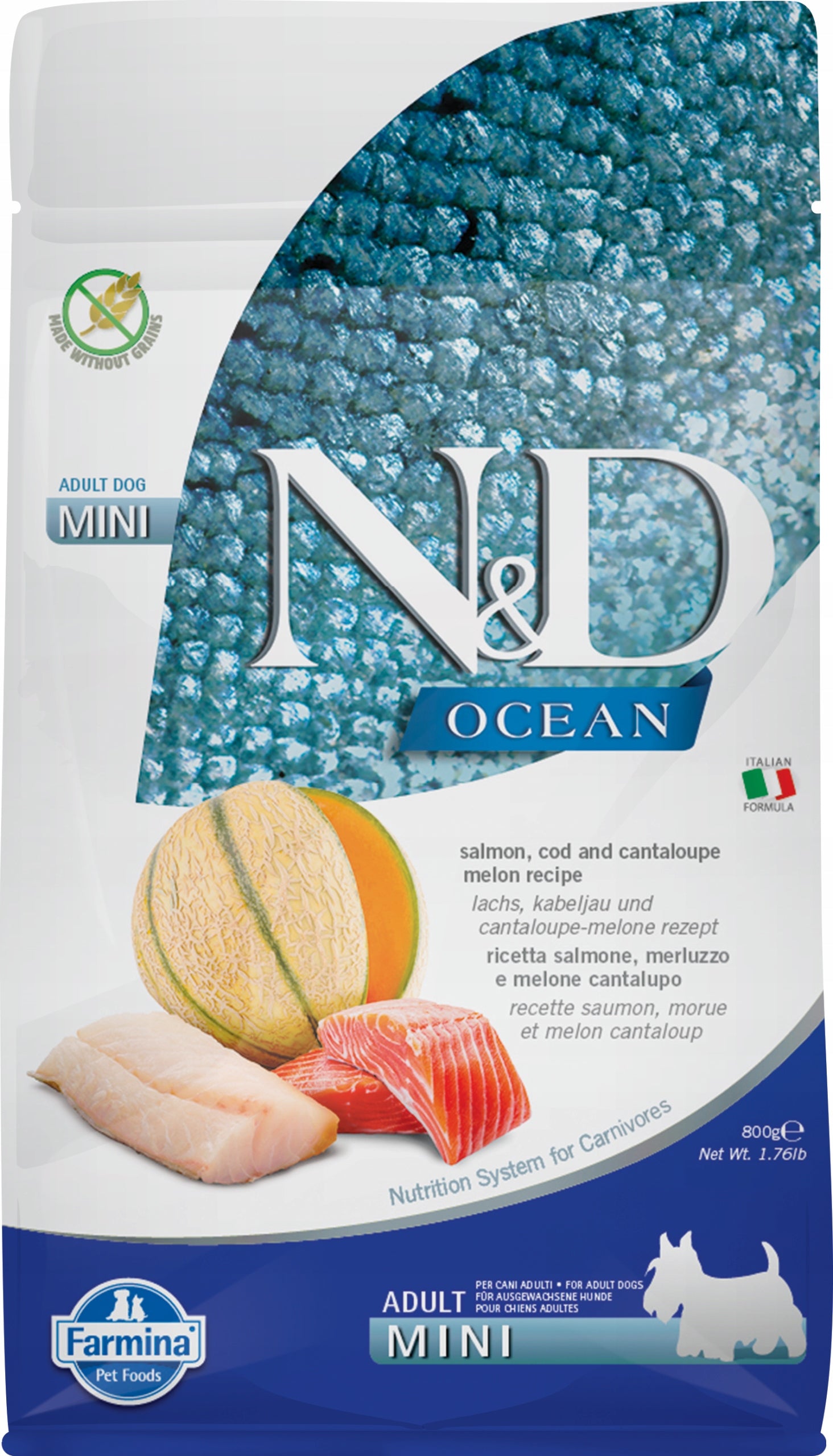 FARMINA ND GF OCEAN ADULT MINI SALMON COD 0.8KG Brand Farmina