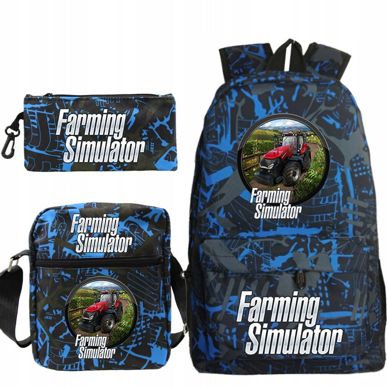 FARMING SIMULATOR SET BACKPACK BAG PENCIL CASE