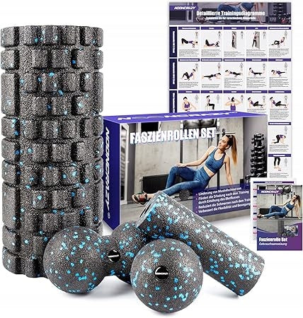 FASCIA MASSAGE ROLLER SET WITH GYM RIBBED BAG