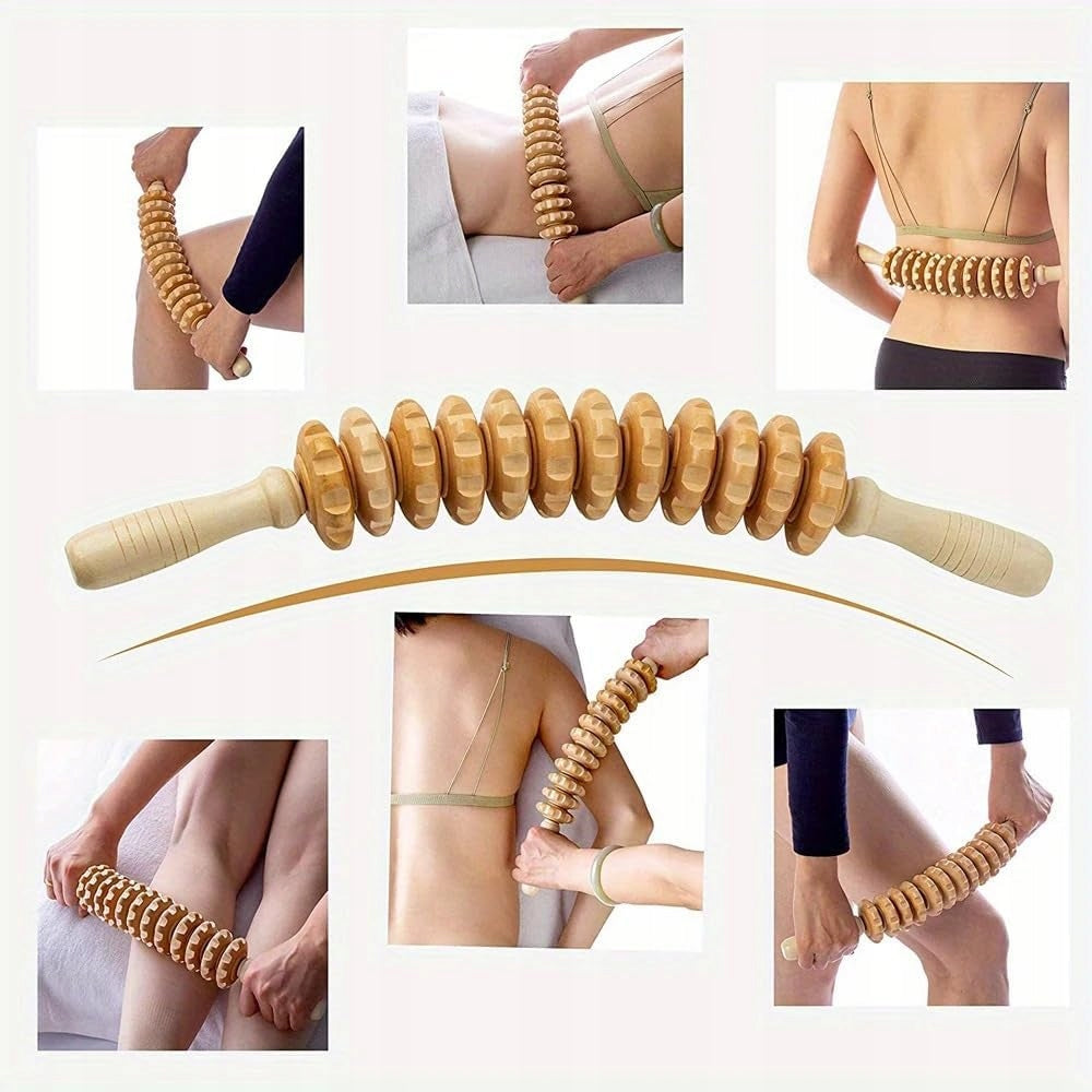 FASCIA MASSAGE ROLLER WOODEN BEECH 43 cm MUSCLE THERAPY MASSAGER Manufacturer code WAŁEK DO MASAŻU POWIĘZI DREWNIA STREFAZAKUPÓW