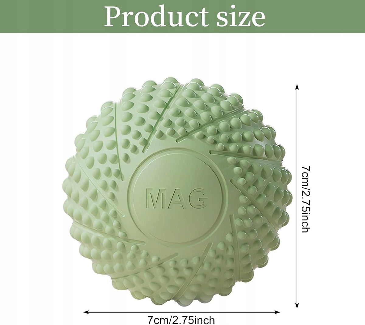 FASCIAL MASSAGE BALLS WITH SPIKES GREEN 7 CM FOR LEGS AND MUSCLES Brand Object