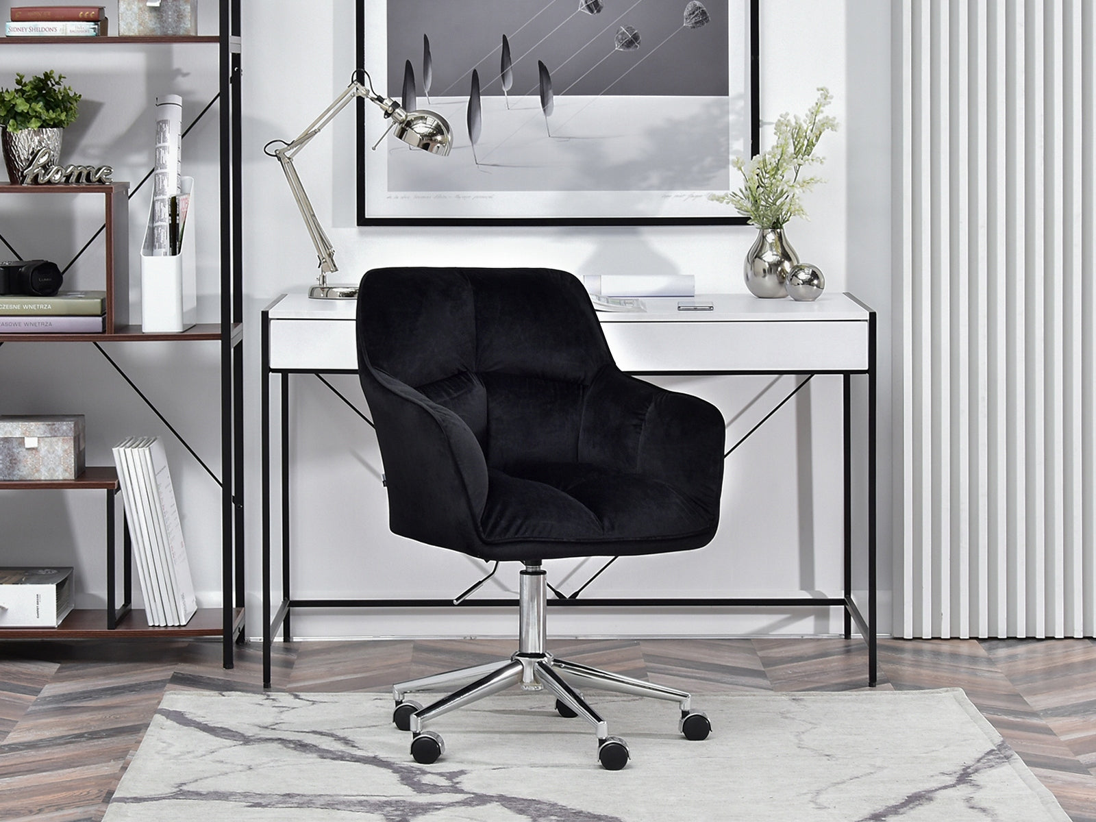 FASHIONABLE BUCKET CHAIR FOR HOME STUDIO COMPANY ISLA BLACK CHROME GLOSS Manufacturer code 5907698668909