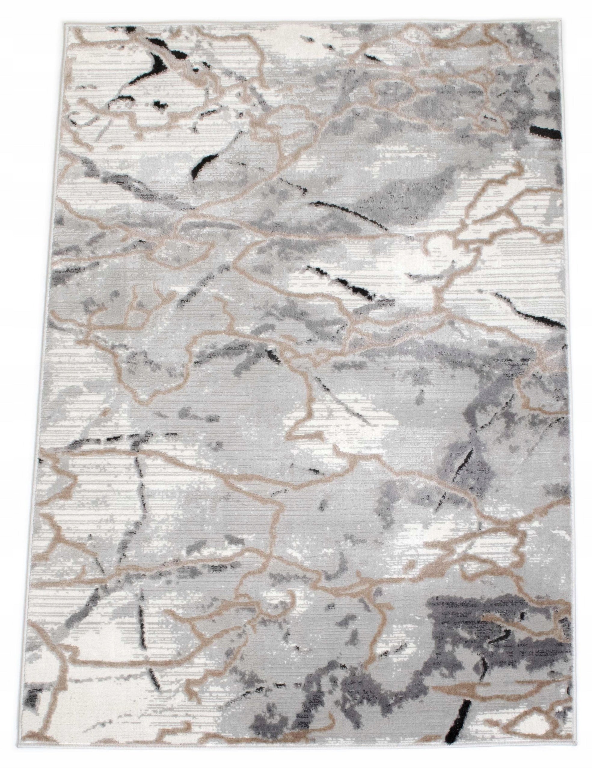 FASHIONABLE CARPET 2x2 m GRAY CREAM MODERN LOFT STYLE FOR THE LIVING ROOM BEDROOM Product width 200 cm