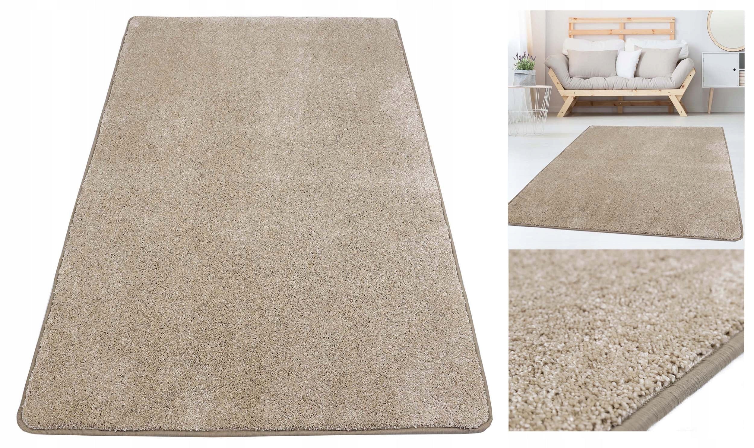 FASHIONABLE CARPET FOR LIVING ROOM BEDROOM SOFT THICK BEIGE 100X200 cm Beverly