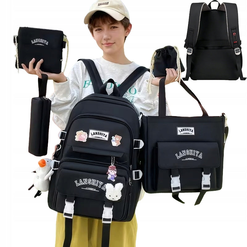 FASHIONABLE LARGE YOUTH SCHOOL BACKPACK PENCIL CASE SET + GIFT PENDANT Manufacturer code 6979905253702