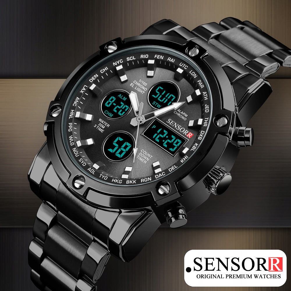FASHIONABLE MEN'S WATCH ON BRACELET NEW MODEL 2024 SENSORR LED Steel 304 Brand Sensorr