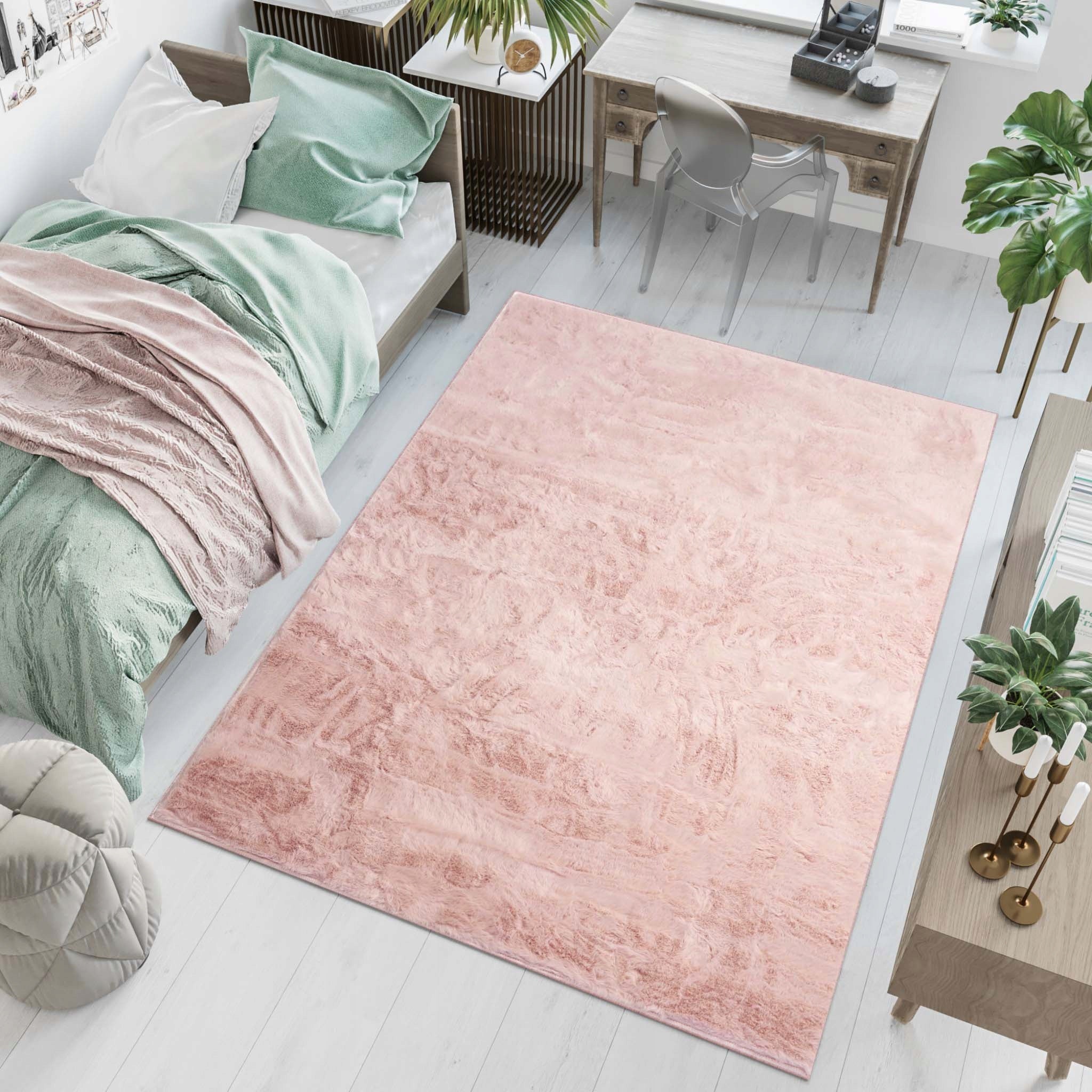 FASHIONABLE PLUSH CARPET RABBIT FUR SOFT VELVET RABBIT 140x200 cm Brand ELSIMONE CARPET