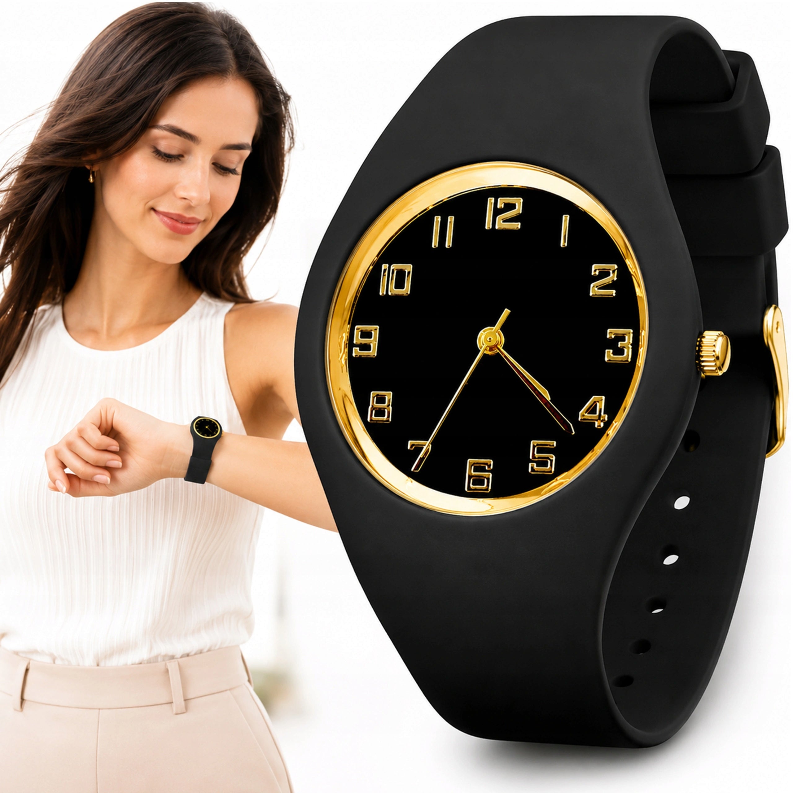 FASHIONABLE WOMEN'S WATCH CLASSIC SILICONE ELEGANT QUARTZ KURREN