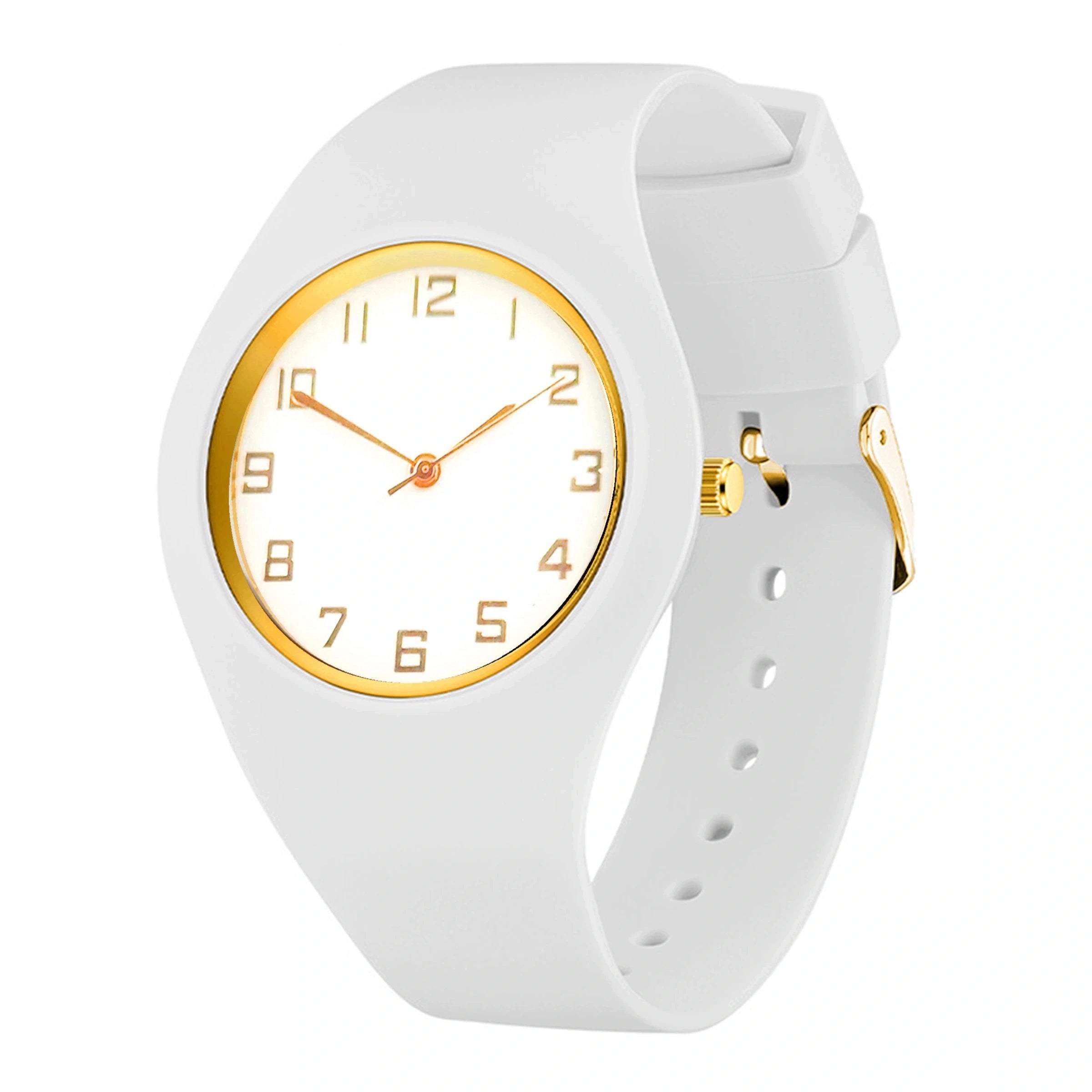 FASHIONABLE WOMEN'S WATCH CLASSIC SILICONE ELEGANT QUARTZ WHITE Brand Kurren