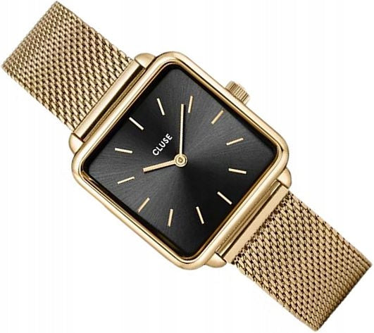FASHIONABLE WOMEN'S WATCH CLUSE CW10308 LA TETRAGONE GOLD SQUARE MESH 29mm