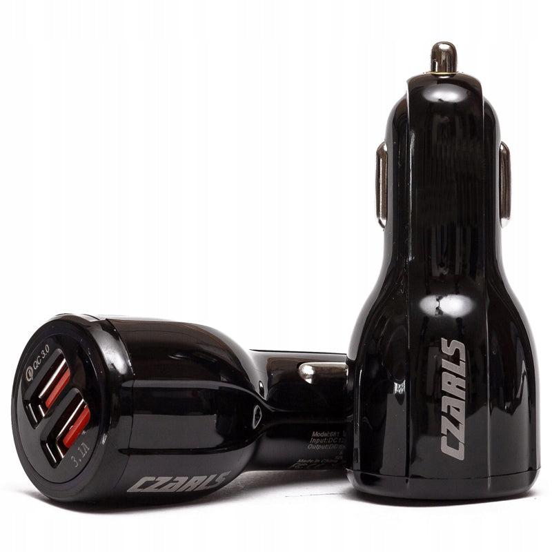 FAST CAR CHARGER 2 x USB QC 3.0 LED backlight Color black