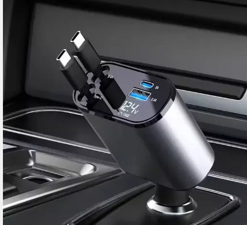 FAST! CAR CHARGER QC 4in1 JOINT RETRACTOR 120W TYPE-C TYPE-A Manufacturer code SZYBKA! ŁADOWARKA SAMOCHODOWA QC 4w1ZGEER