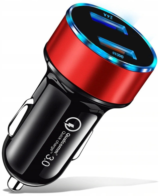 FAST CAR CHARGER USB QC 3.0 LED BATTERY VOLTAGE METER