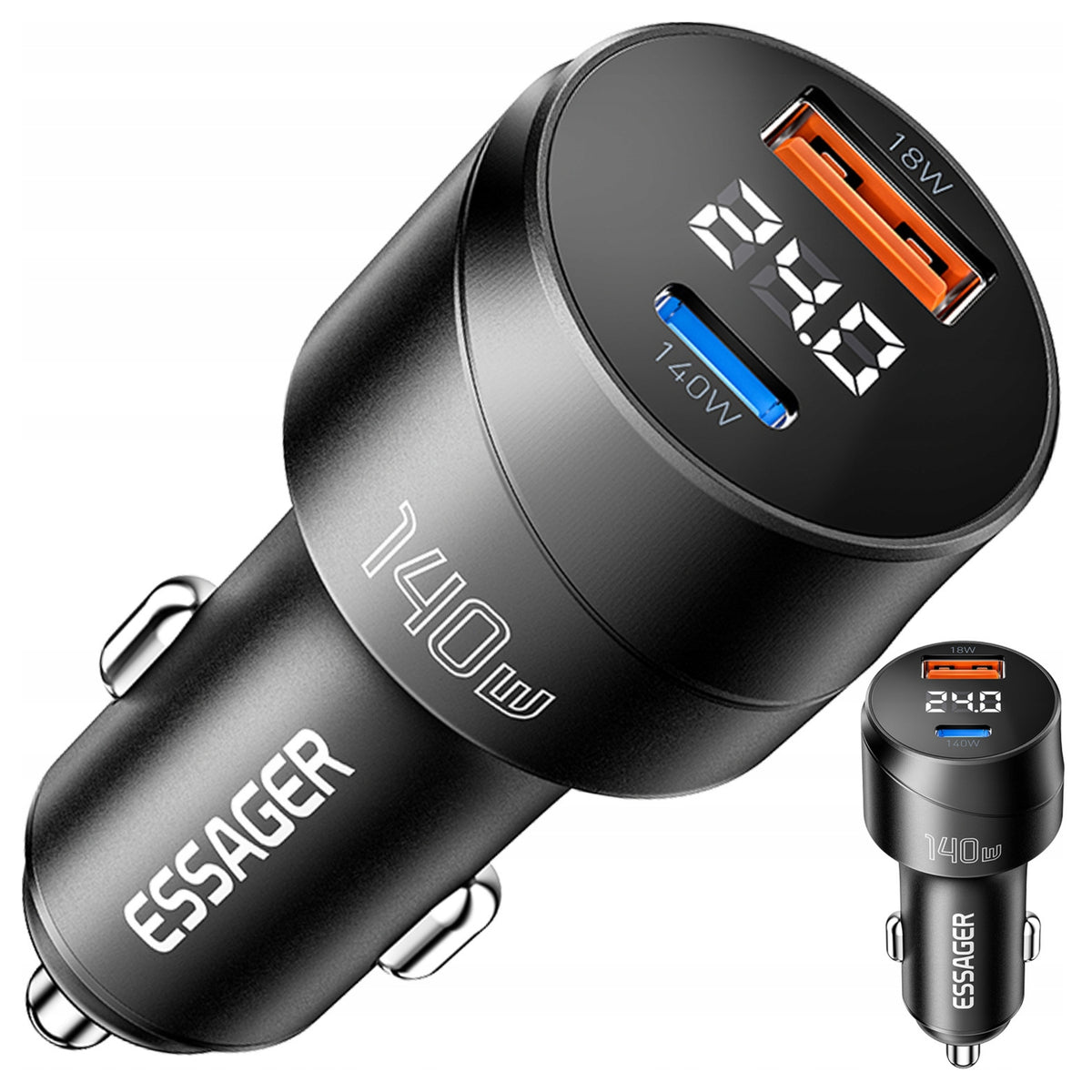 FAST CAR CHARGER USB USB-C QC 3.0 PD 140W FOR CIGARETTE LIGHTER LAPTOP