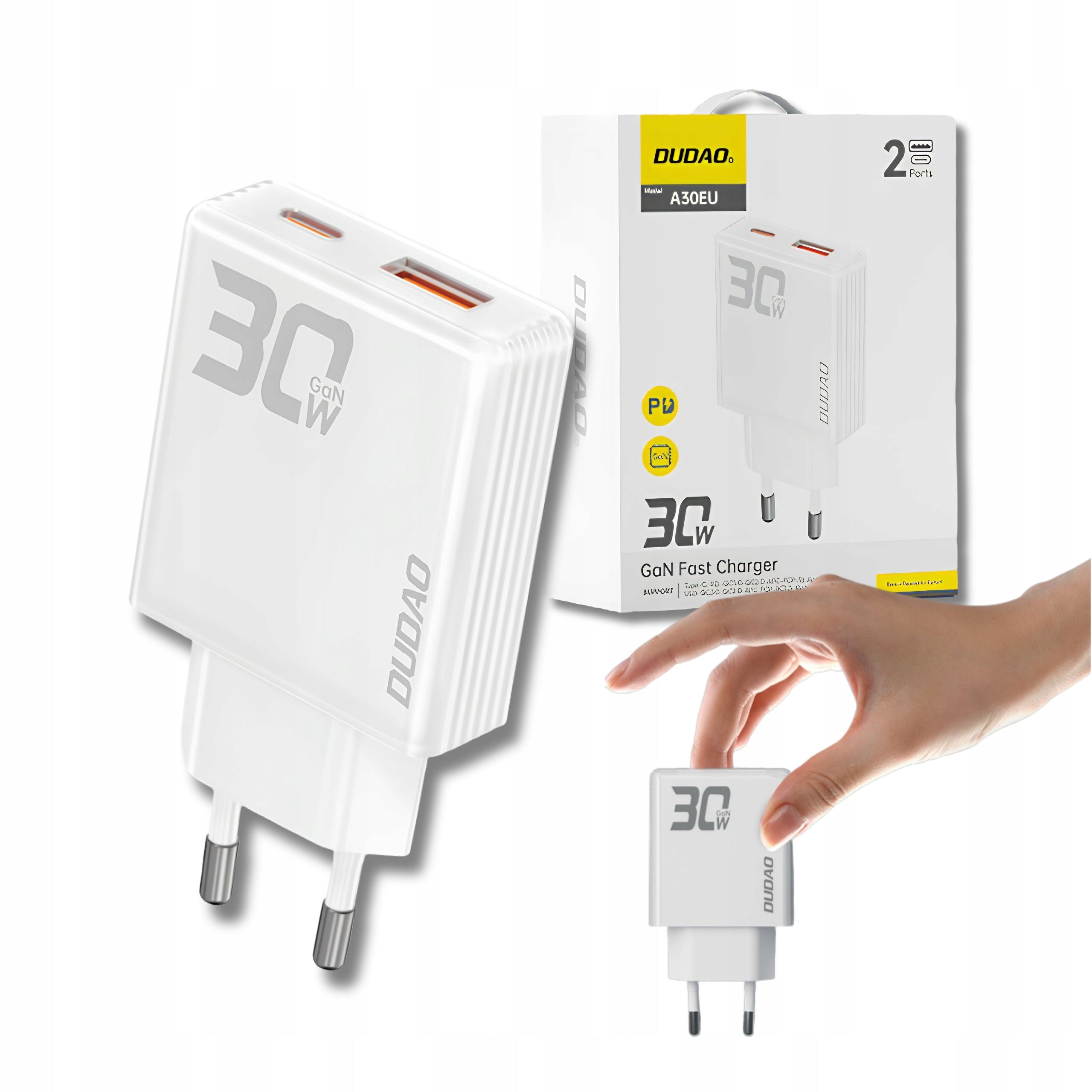 FAST CHARGER FOR PHONE PD 30W USB-C/ USB-A QC 3.0 WALL CHARGER