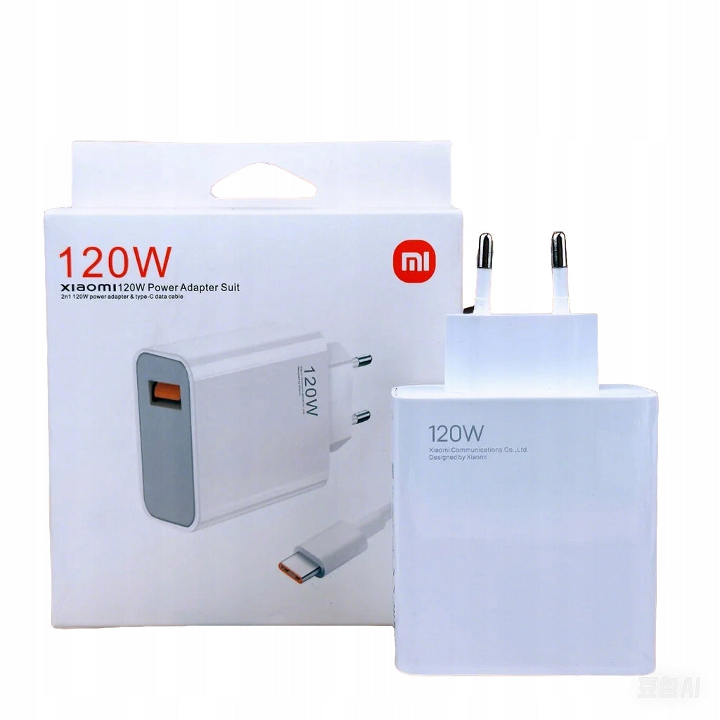 FAST CHARGER XIAOMI 120W HyperCharge COMBO + 1M USB-C CABLE with cable Packaging status original
