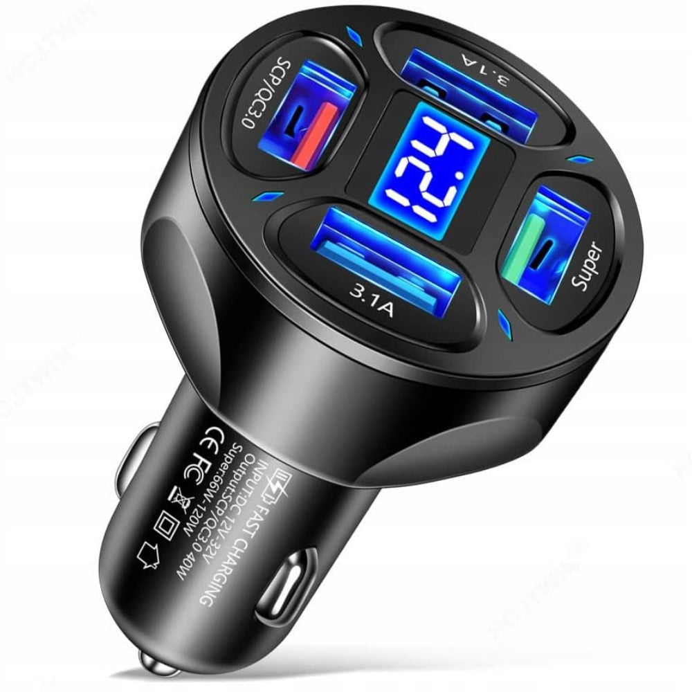 FAST Car Charger 4xUSB 7A POWERFUL 66W 3xQC FAST 3IN1 CABLE Manufacturer CAR CHARGER