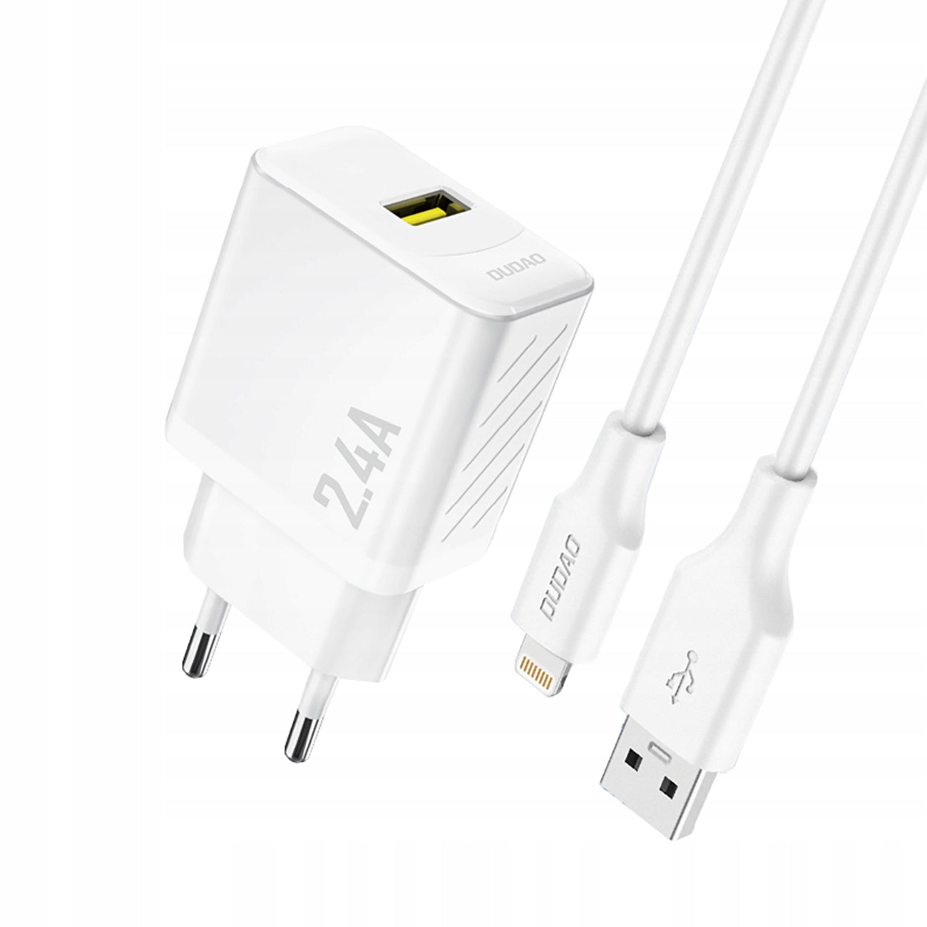 FAST PHONE CHARGER GAN USB-A WITH USB-A CABLE Lightning CUBE Manufacturer code 6976625334025
