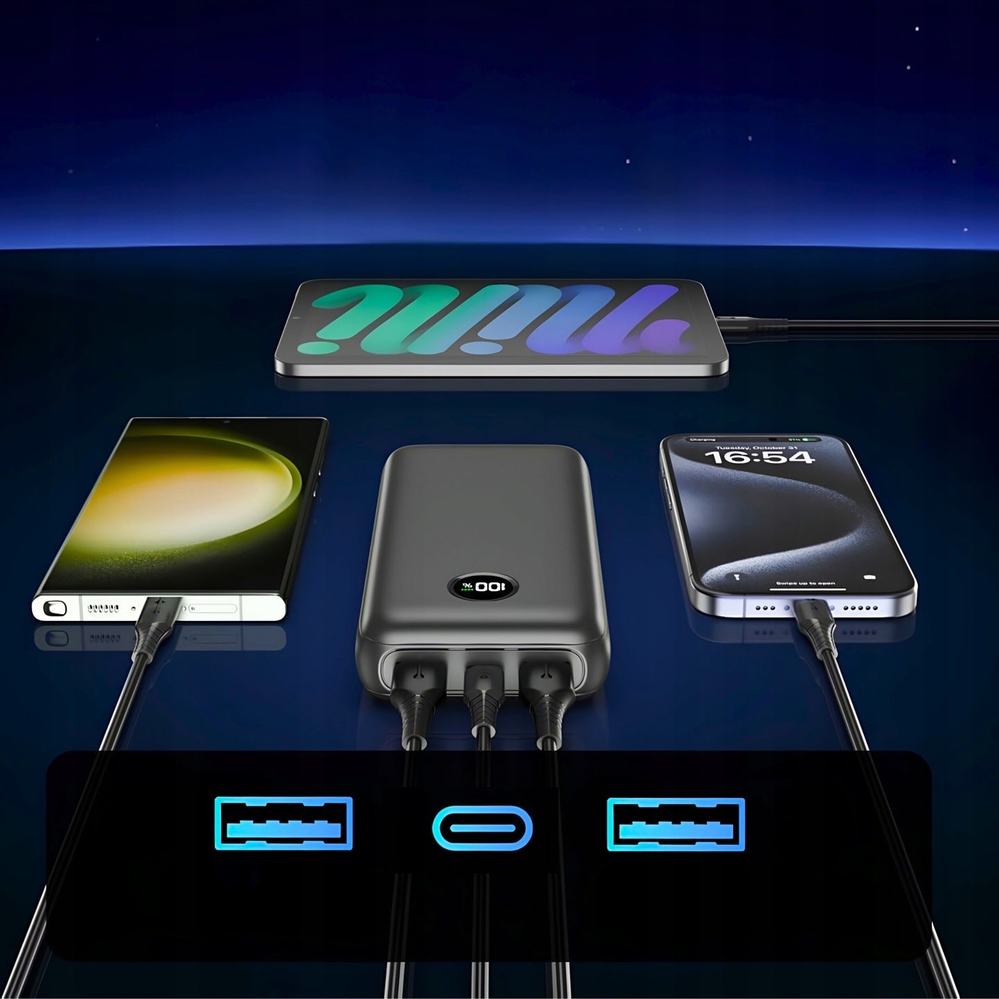 FAST POWERBANK 20000mAh 20W QC 3.0 PD 3.0 USB C USB POWER TRAVEL BANK Manufacturer code MOCNY POWERBANK 20000mAh 20W Quick Charge 3.0