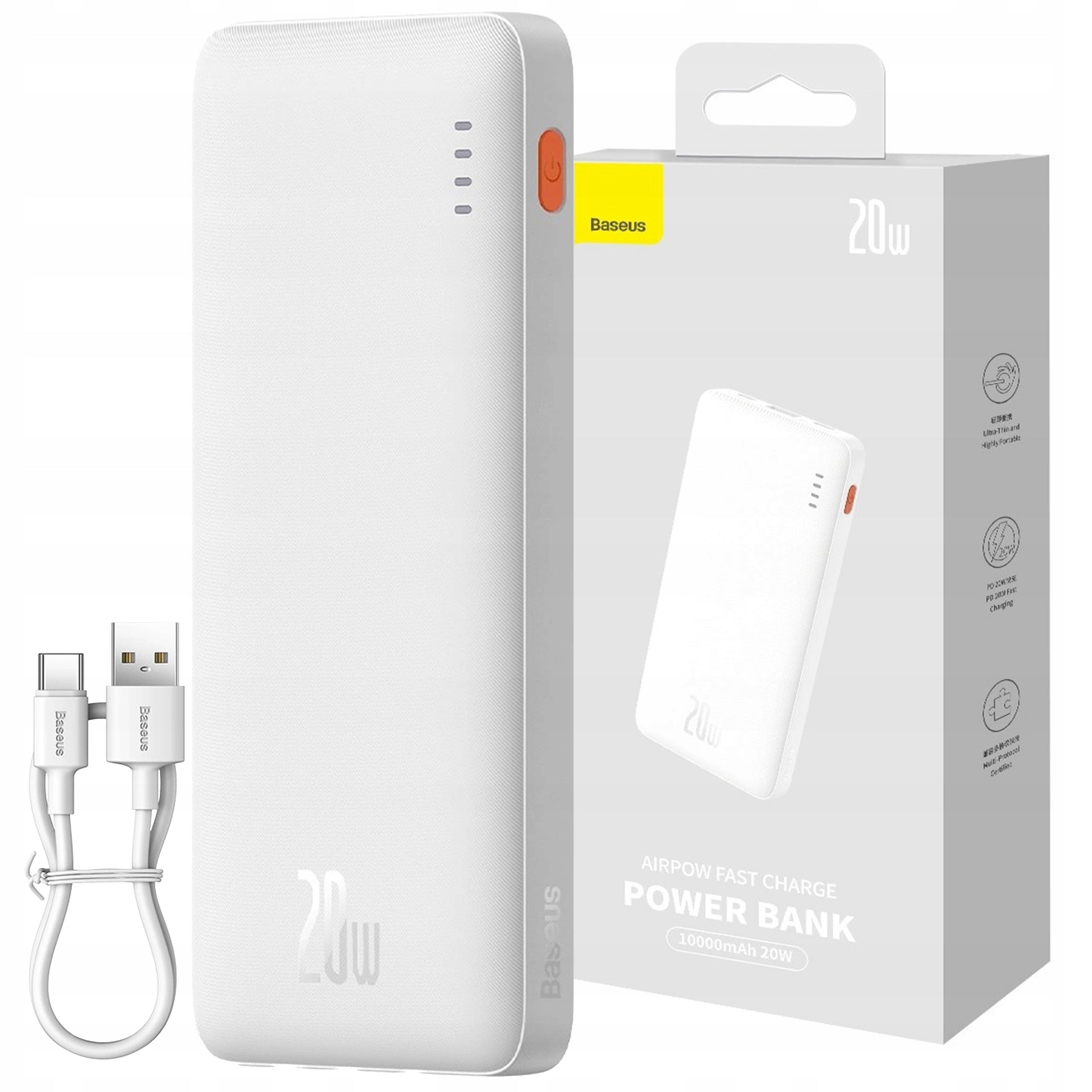 FAST POWERBANK BASEUS TRAVEL 10000mAh 20W PD QC USB-C USB-A POWER BANK