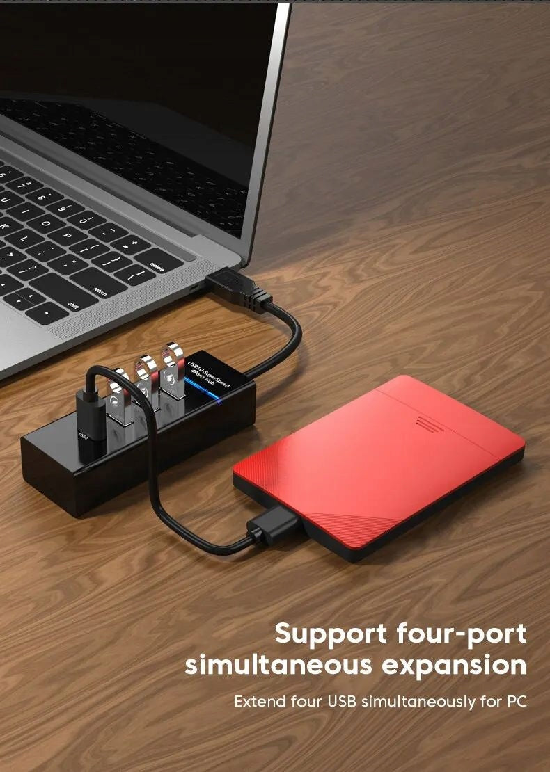 FAST SPREADER HUB USB 3.0 - 4 ADDITIONAL USB PORTS FOR COMPUTER Packaging status original