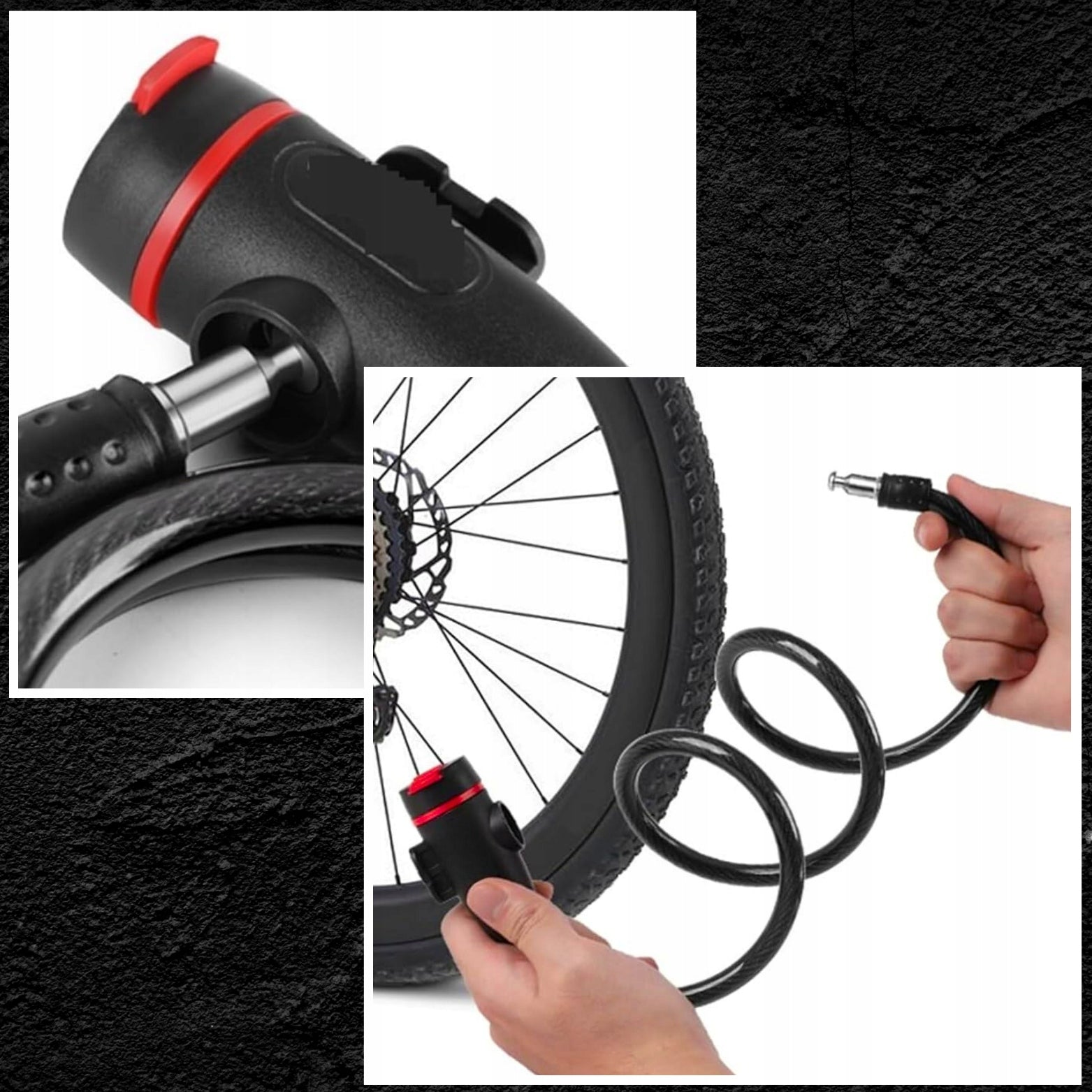 FASTENING BICYCLE CABLE SPIRAL WITH KEY THICK STRONG LOCK Lock type key lock