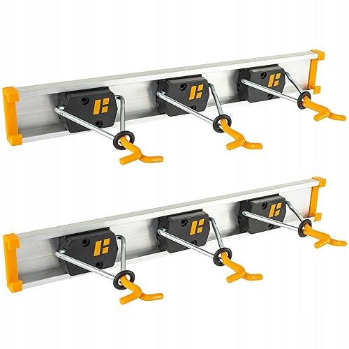 FASTENING STRIP WITH HOOKS FOR GARDEN TOOLS SET OF 2 METAL