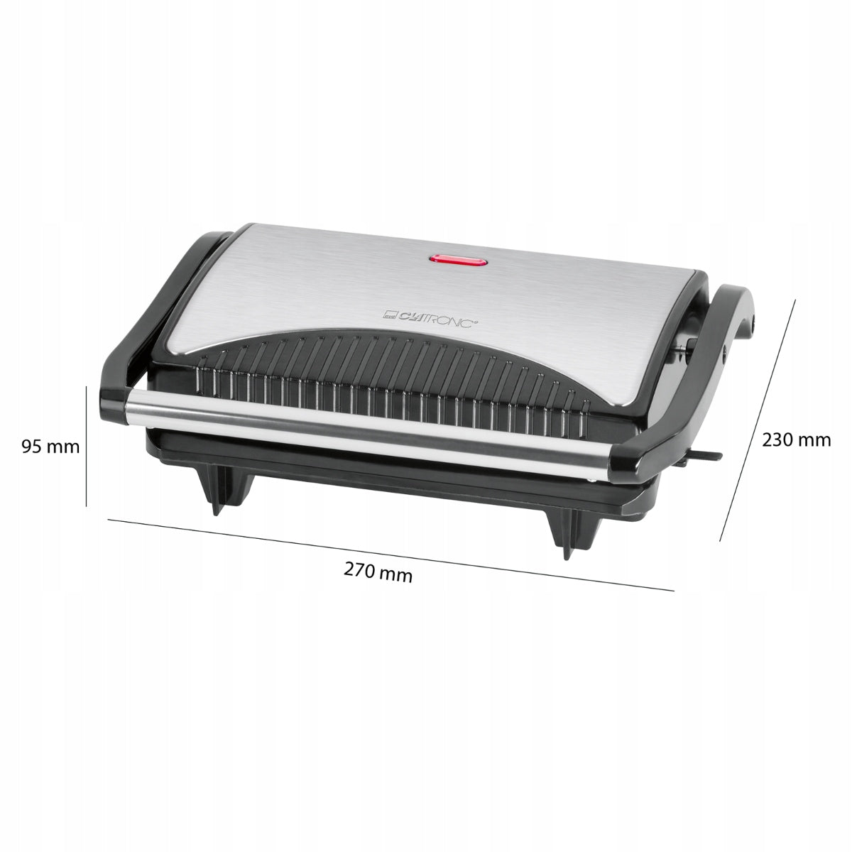 FAT FREE ELECTRIC GRILL STEEL INOX COMPACT 700W Dominant color black