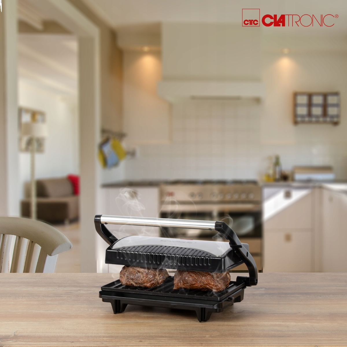FAT FREE ELECTRIC GRILL STEEL INOX COMPACT 700W EAN (GTIN) 4006160617115