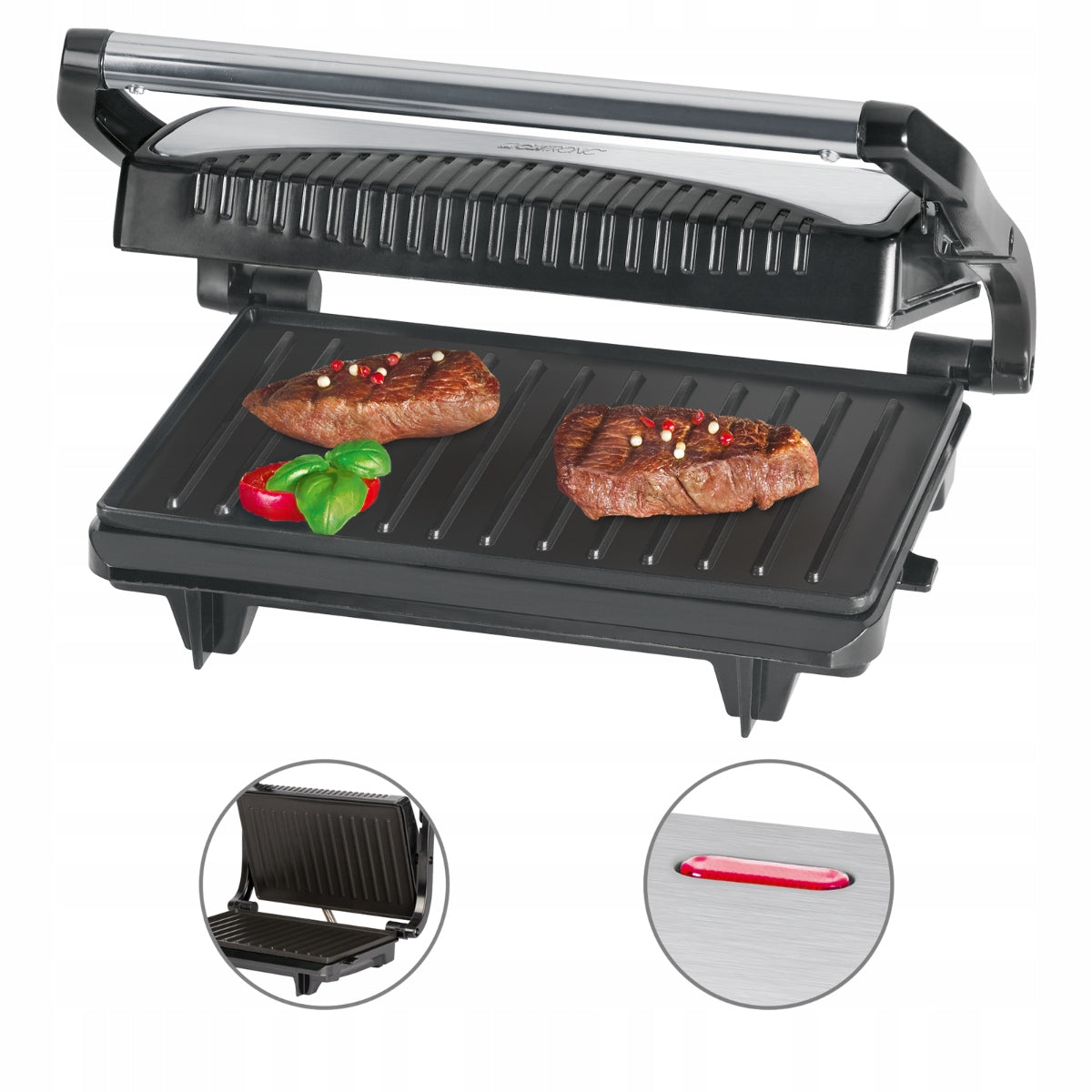 FAT FREE ELECTRIC GRILL STEEL INOX COMPACT 700W Manufacturer code MG 3519