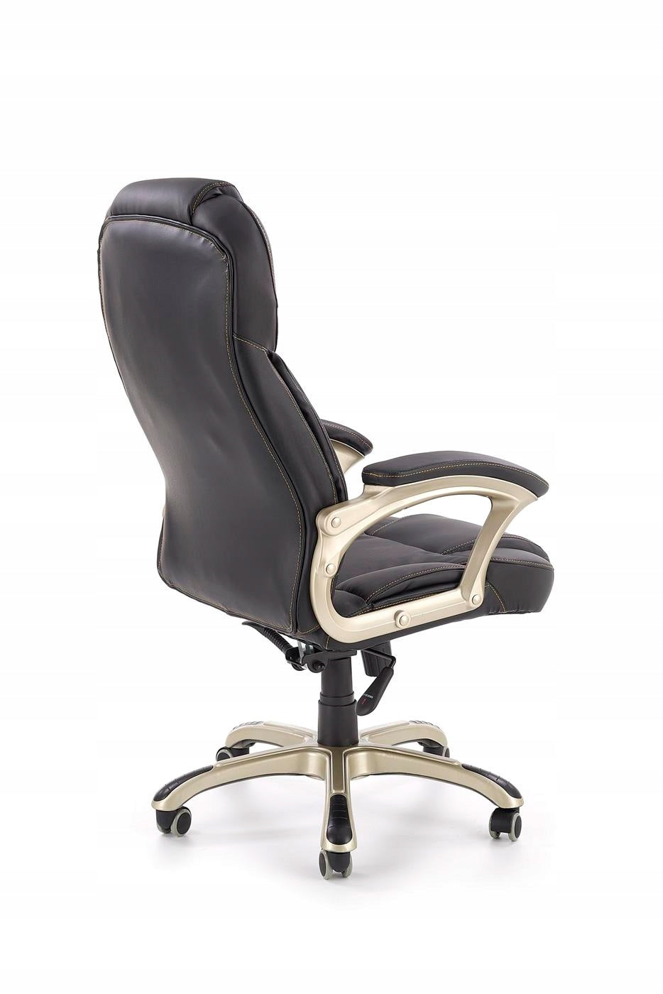 FAUX LEATHER SWIVEL CHAIR BLACK DESMOND RUBBER WHEELS Medical device no