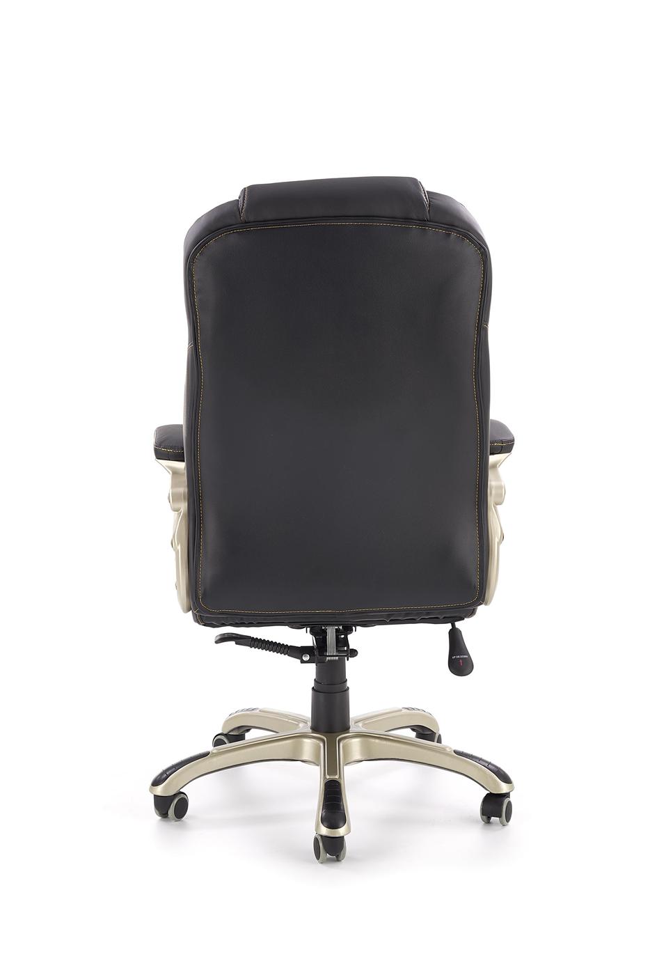 FAUX LEATHER SWIVEL CHAIR BLACK DESMOND RUBBER WHEELS Packaging status original