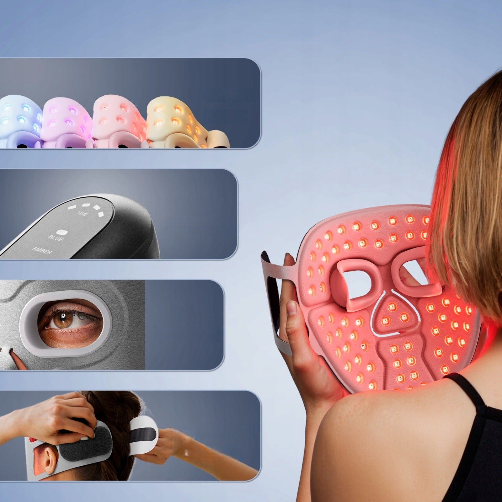 FDA Cleared Red Light Therapy Mask, 280 LEDs Quad-Chips for Face Care,Gray Manufacturer code EEE-PC-062
