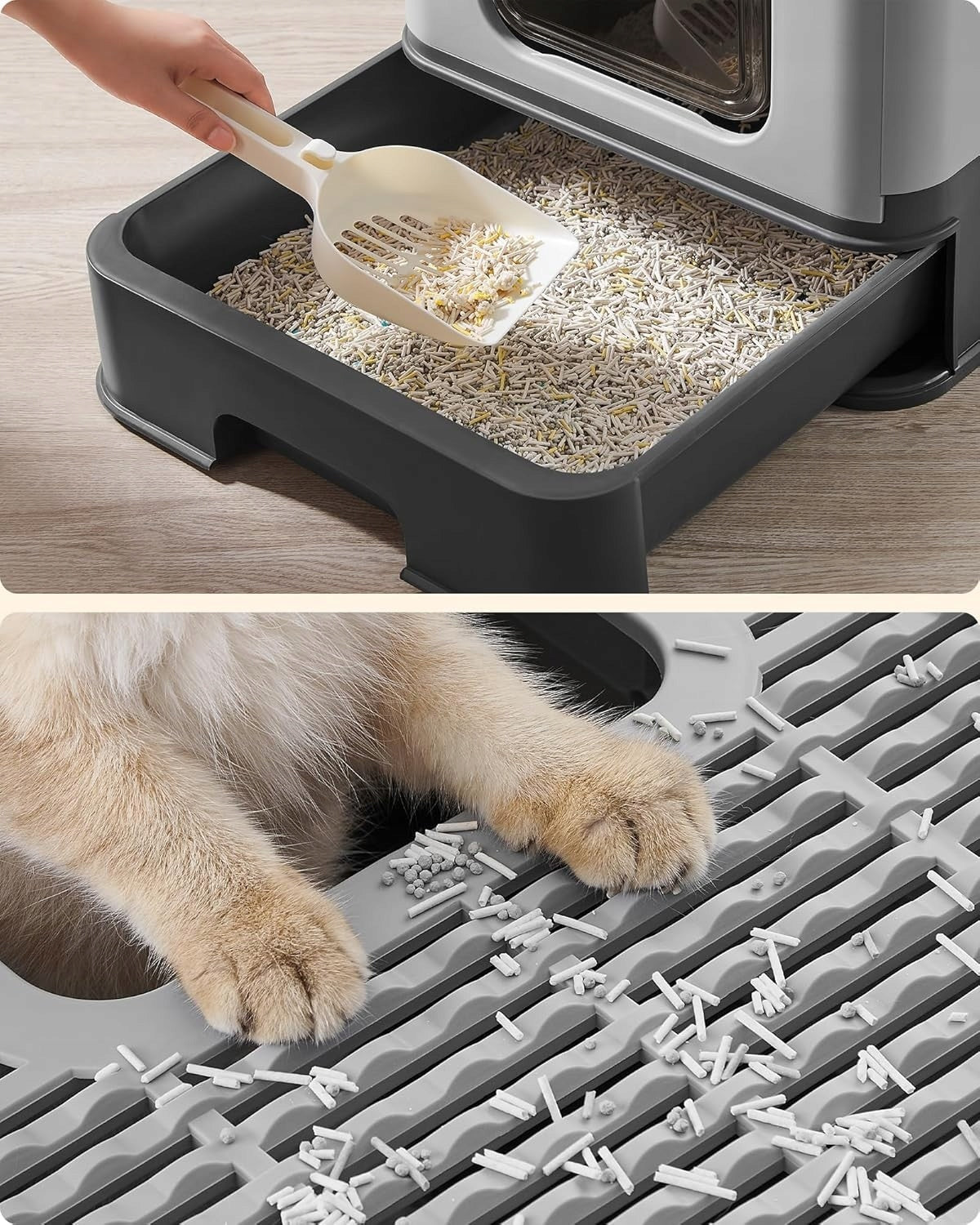 FEANDREA CAT LITTER BOX large closed covered with lid pull-out drawer Brand Feandrea by Songimcs