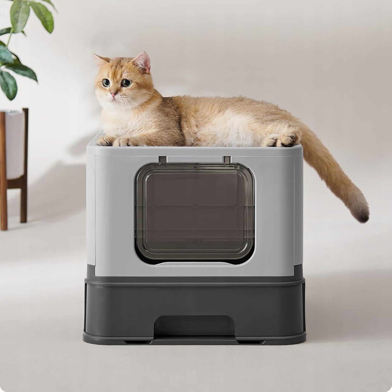 FEANDREA CAT LITTER BOX large closed covered with lid pull-out drawer Model xx
