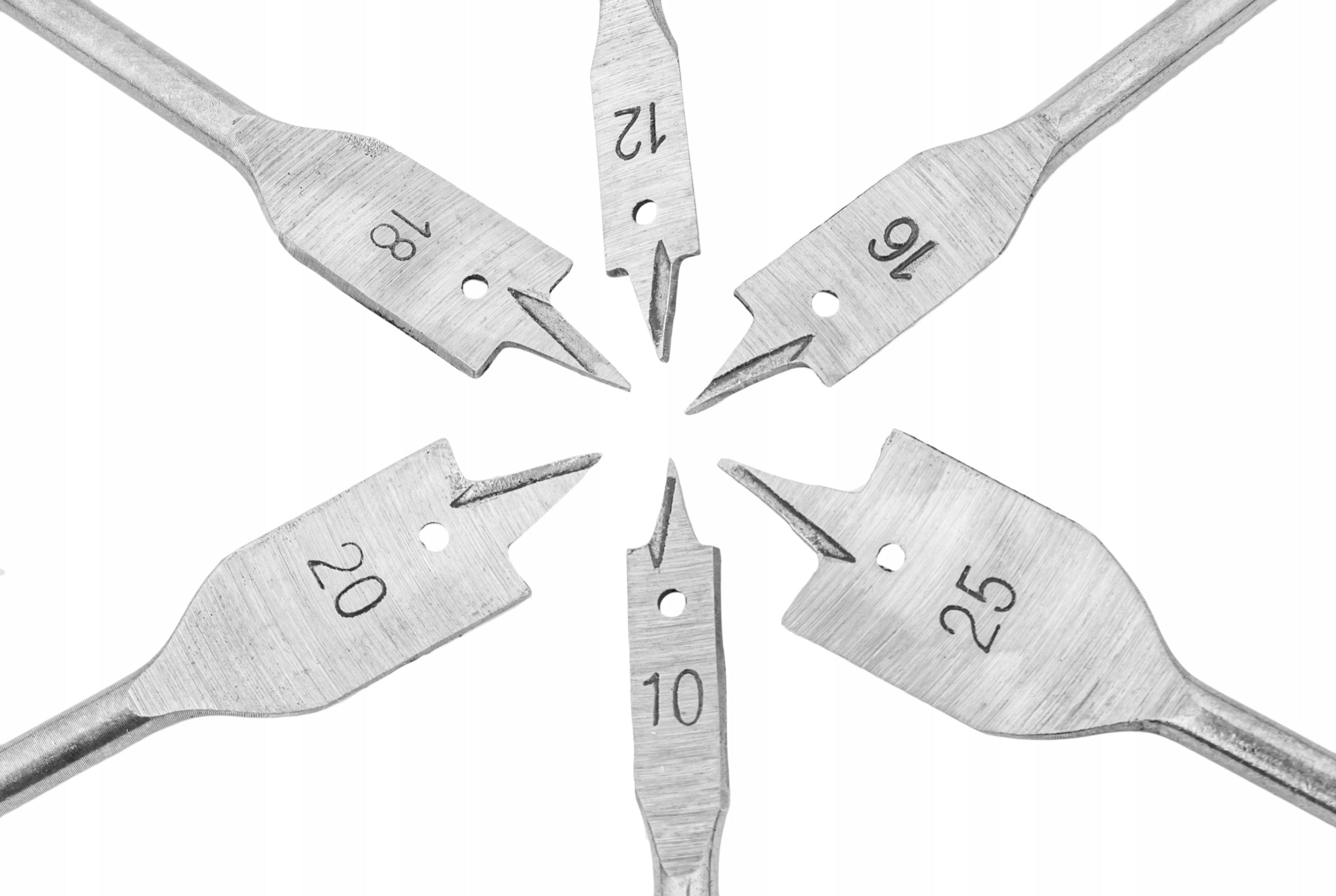 FEATHER BLADE WOOD DRILL BIT SET 6pcs 10-25mm EAN (GTIN) 5901477110412