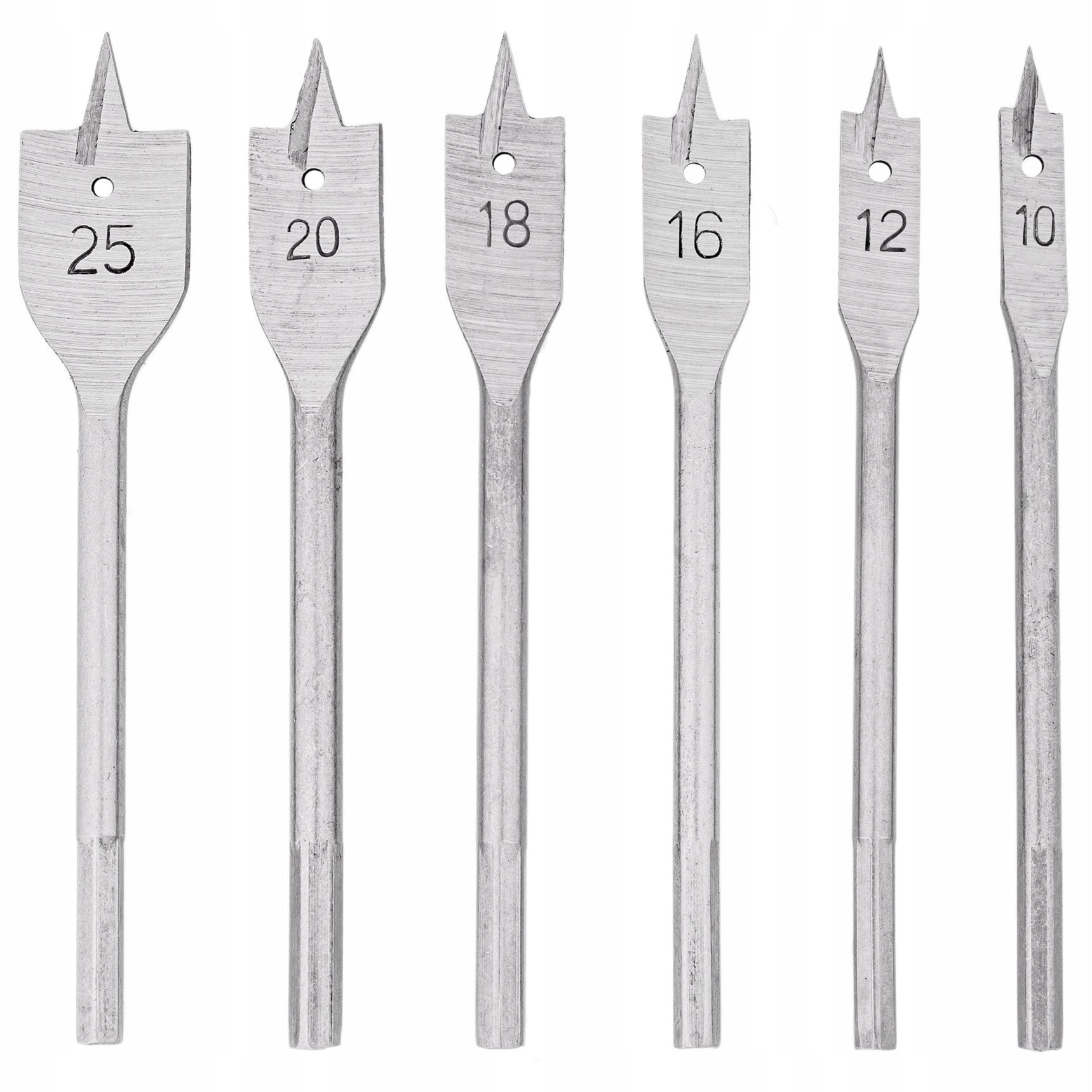 FEATHER BLADE WOOD DRILL BIT SET 6pcs 10-25mm