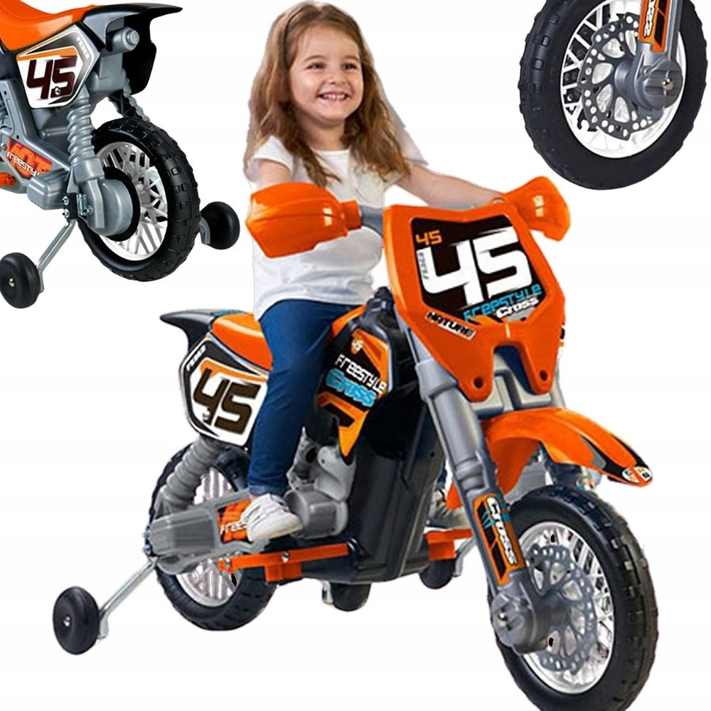 FEBER Motorcycle Cross Orange for 6V Battery for Kids