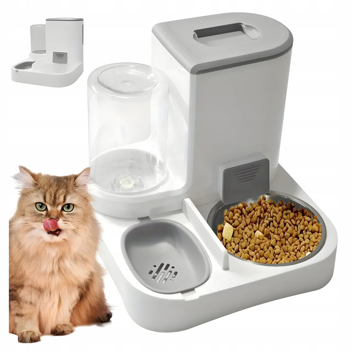 FEEDER FOOD AND WATER DISPENSER BOWL FOR DOG CAT ANIMALS 2in1