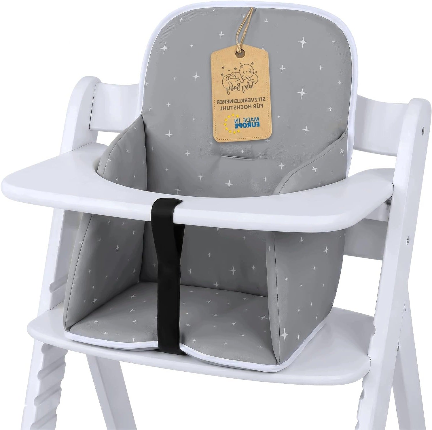 FEEDING CHAIR INSERT WITH STARS ON GREY BACKGROUND POLYESTER