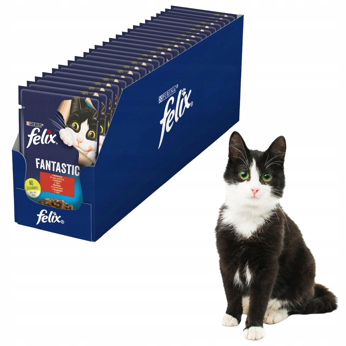 FELIX CAT FOOD WITH BEEF 26*85G PACK B Brand Felix