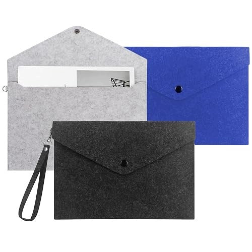 FELT BAG DOCUMENTS OFFICE BINDER LATCH 3 PCS FOR HOME Brand no brand